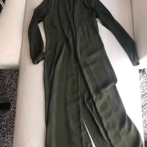 Olive green sheer duster jacket - Picture 2 of 3